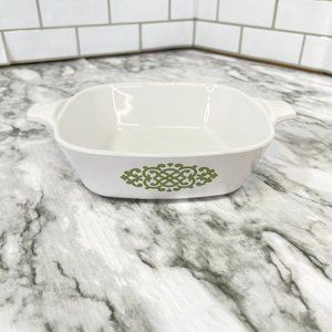 VTG Corning Ware Green Medallion Macrame 1 3/4 Cup Petite Baker Pan